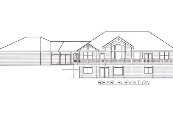 Exterior - Rear Elevation for Bungalow House Plan #112-153 - 4 bed, 4.5 bath