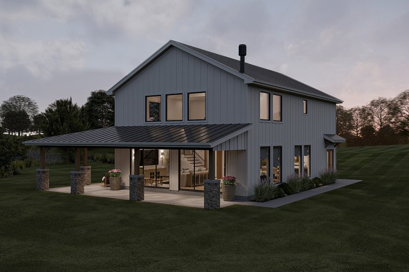 Dream House Plan - Exterior - Front Elevation 3 for Barndominium House Plan #455-595 - 2 bed, 2.5 bath
