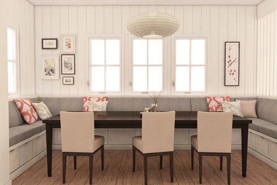 modern craftsman dining room rendering
