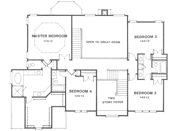 Dream House Plan - European Floor Plan - Upper Floor Plan #129-155