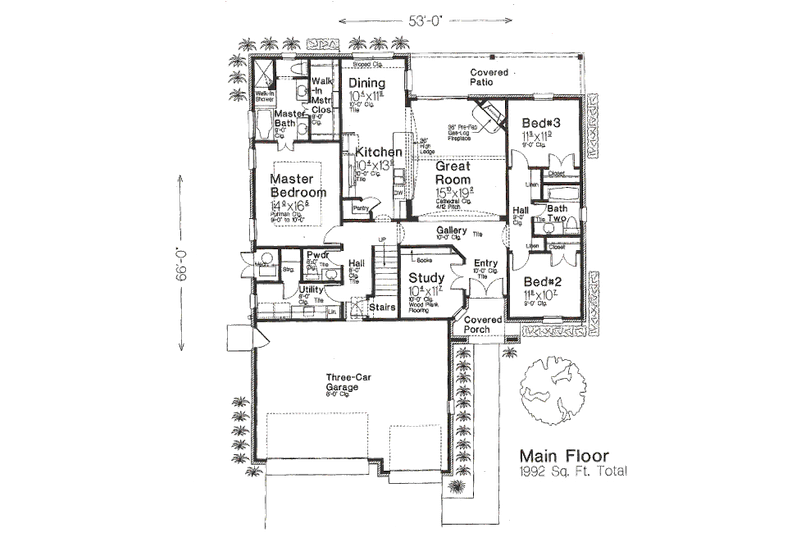 Dream House Plan - Floor Plan - Main Floor for European House Plan #310-665 - 3 bed, 2.5 bath