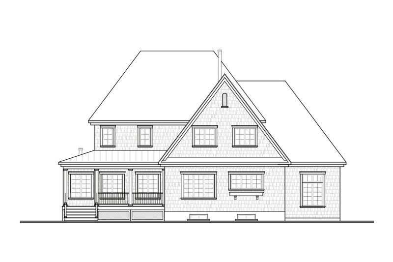 Home Plan - Exterior - Rear Elevation for Country House Plan #23-406 - 3 bed, 2.5 bath