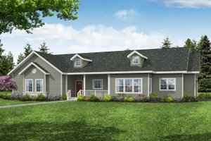 Ranch Exterior - Front Elevation Plan #124-1209