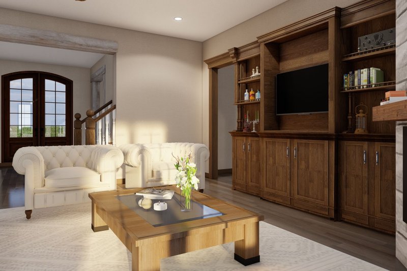 Architectural House Design - Interior - Family Room for European House Plan #17-3328 - 4 bed, 3.5 bath