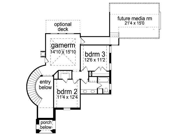 House Plan Design - European Floor Plan - Upper Floor Plan #84-463