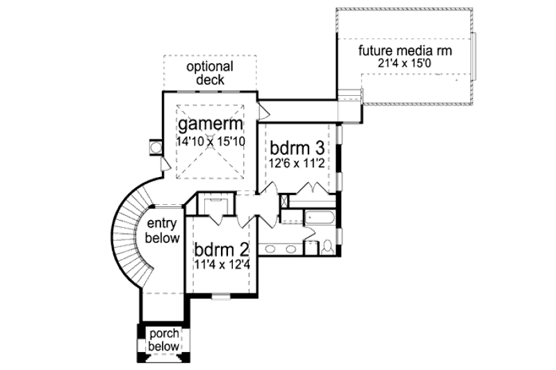 Home Plan - Floor Plan - Upper Floor for European House Plan #84-463 - 4 bed, 3 bath