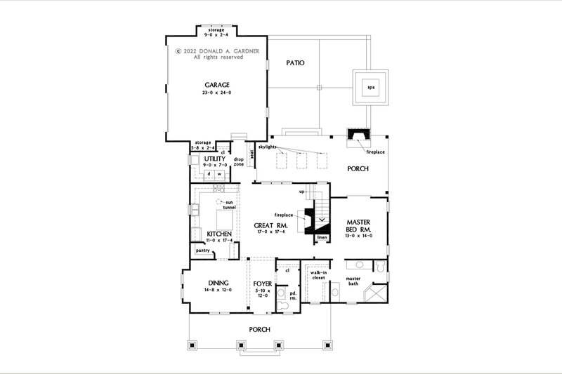 House Design - Floor Plan - Main Floor for Craftsman House Plan #929-1159 - 4 bed, 3.5 bath