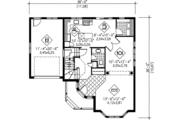European Style House Plan - 3 Beds 1.5 Baths 1636 Sq/Ft Plan #25-2070 Floor 