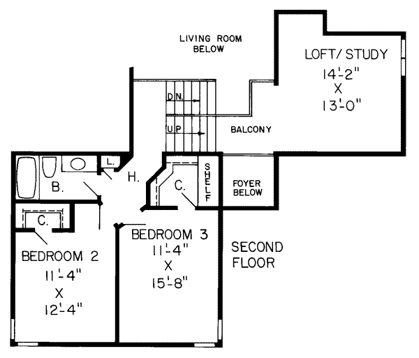 European Floor Plan - Upper Floor Plan #312-190