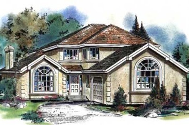 Dream House Plan - European Exterior - Front Elevation Plan #18-9044