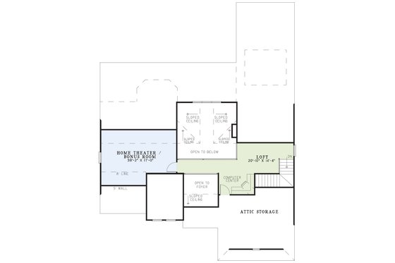 Floor Plan - Upper Floor for Mediterranean House Plan #17-2923 - 4 bed, 3 bath