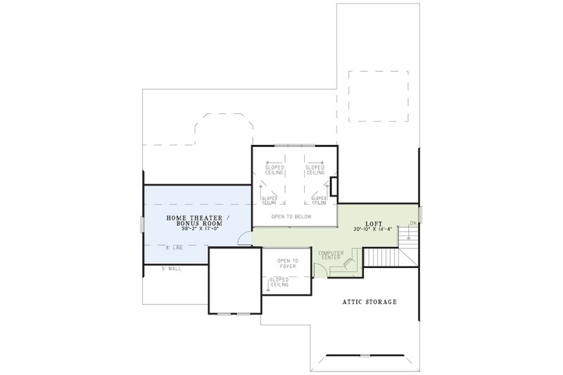 Home Plan - Floor Plan - Upper Floor for Mediterranean House Plan #17-2923 - 4 bed, 3 bath