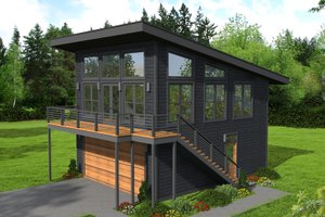 House Blueprint - Modern Exterior - Front Elevation Plan #932-40