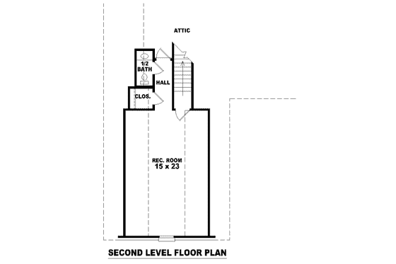 Floor Plan - Upper Floor for European House Plan #81-841 - 3 bed, 2.5 bath