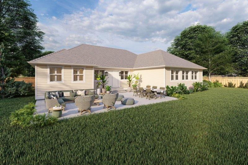 House Blueprint - Exterior - Rear Elevation 2 for Traditional House Plan #1060-174 - 3 bed, 2 bath