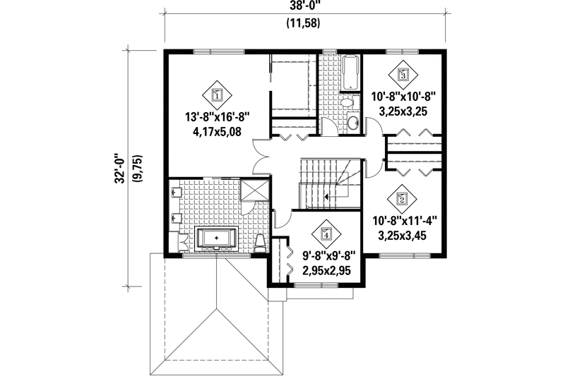 Dream House Plan - Floor Plan - Upper Floor for Contemporary House Plan #25-4348 - 4 bed, 2 bath