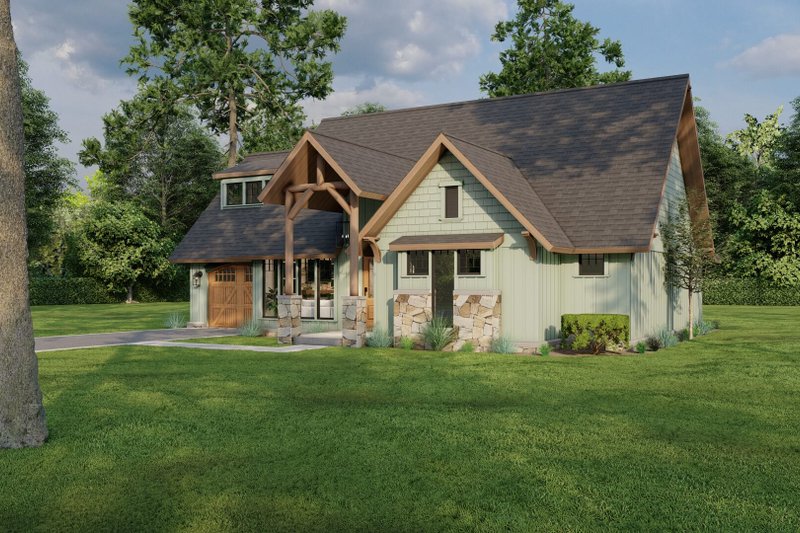 House Blueprint - Exterior - Front Elevation 3 for Craftsman House Plan #17-2259 - 3 bed, 1.5 bath