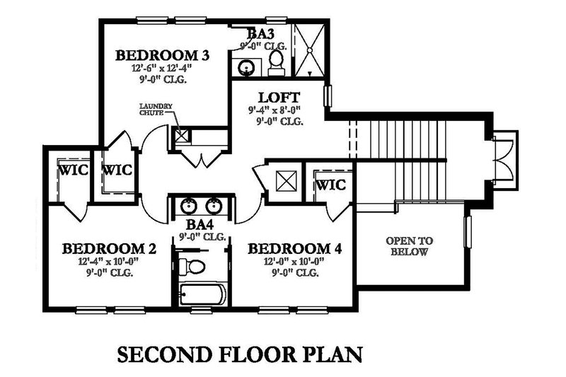 Dream House Plan - Floor Plan - Upper Floor for Mediterranean House Plan #1058-147 - 4 bed, 4 bath