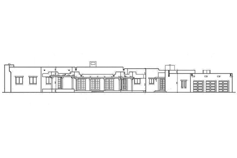 Dream House Plan - Exterior - Front Elevation 3 for Adobe / Southwestern House Plan #72-486 - 4 bed, 3 bath