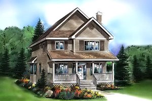 Cottage Exterior - Front Elevation Plan #18-289