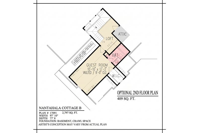 House Plan Design - Floor Plan - Upper Floor for Craftsman House Plan #54-727 - 3 bed, 2.5 bath