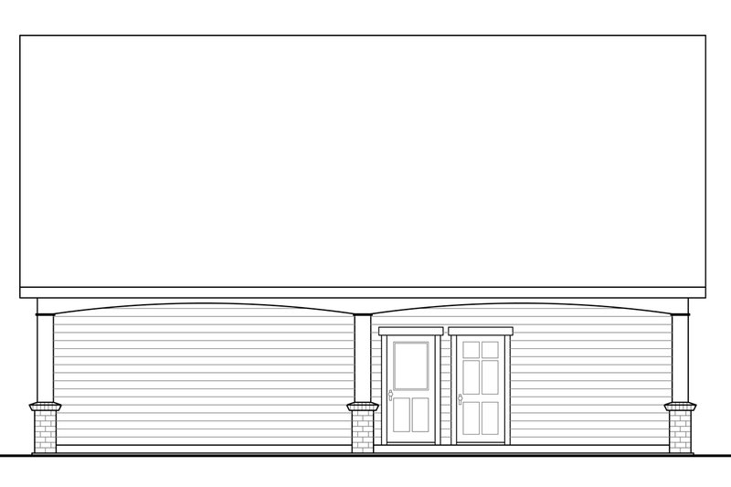 House Plan Design - Exterior - Rear Elevation for Craftsman House Plan #124-1072, 1 bath