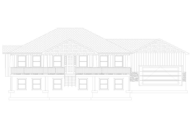House Blueprint - Exterior - Front Elevation 5 for Craftsman House Plan #1060-106 - 5 bed, 4 bath