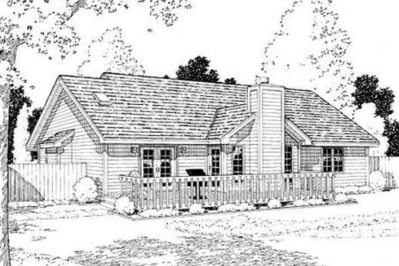 Exterior - Rear Elevation for Traditional House Plan #312-446 - 3 bed, 2 bath