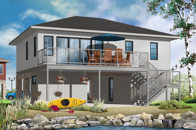 Architectural House Design - Exterior - Rear Elevation for Contemporary House Plan #23-2591 - 2 bed, 1 bath