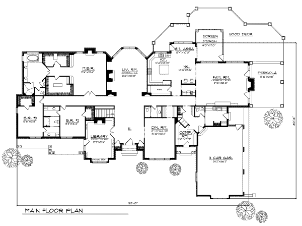 Architectural House Design - Traditional Floor Plan - Main Floor Plan #70-556