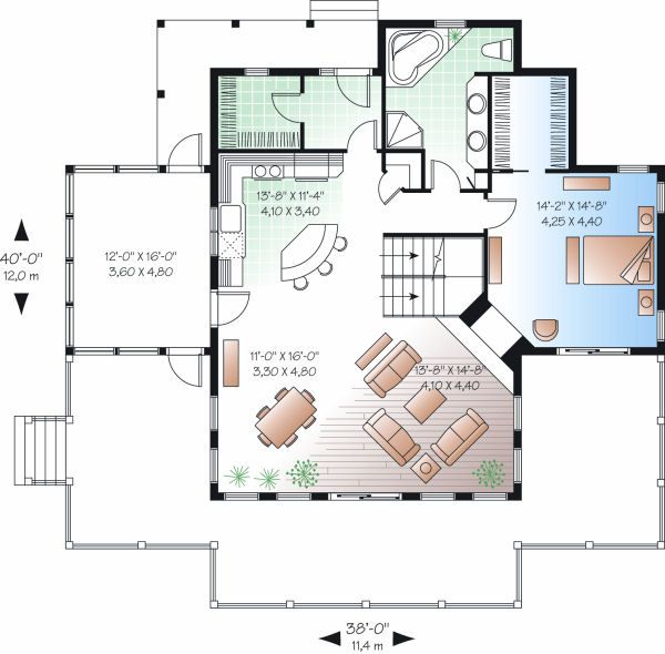 Architectural House Design - Country Floor Plan - Main Floor Plan #23-849