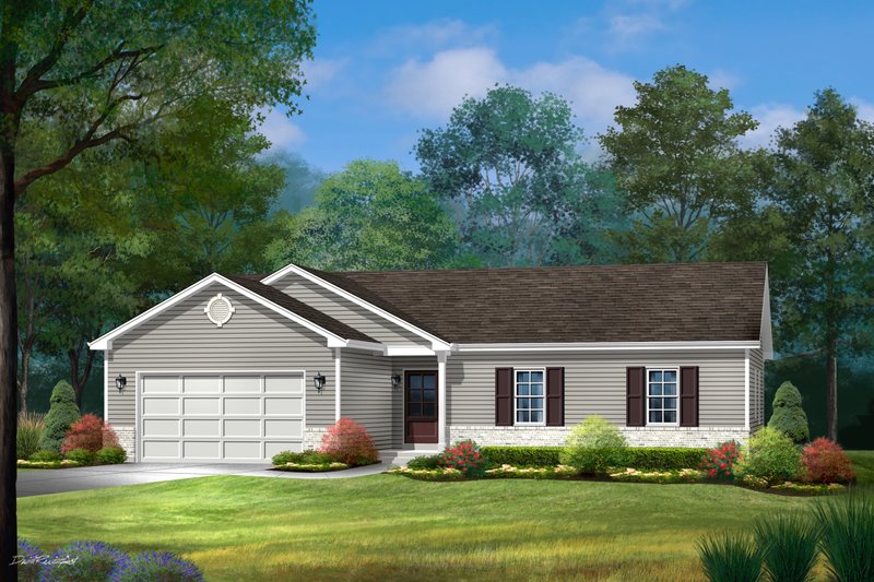 House Blueprint - Ranch Exterior - Front Elevation Plan #22-642