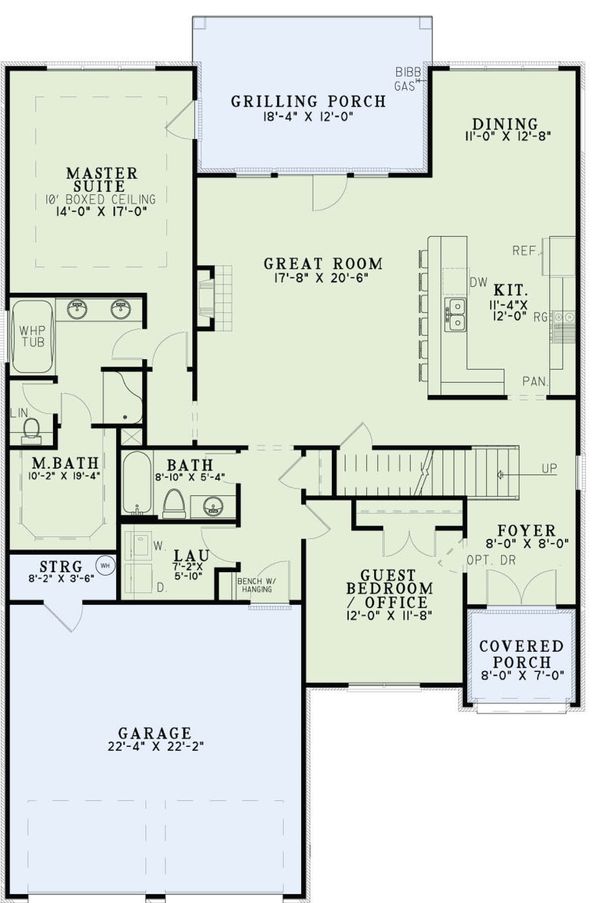 Architectural House Design - Tudor Floor Plan - Main Floor Plan #17-3405