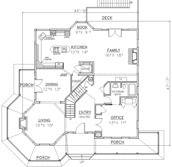 House Blueprint - European Floor Plan - Main Floor Plan #117-185