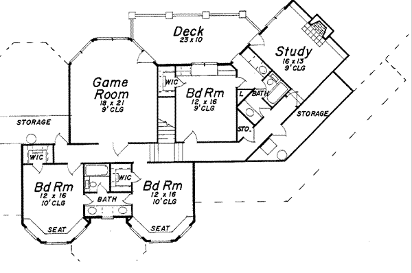 House Design - European Floor Plan - Upper Floor Plan #52-161