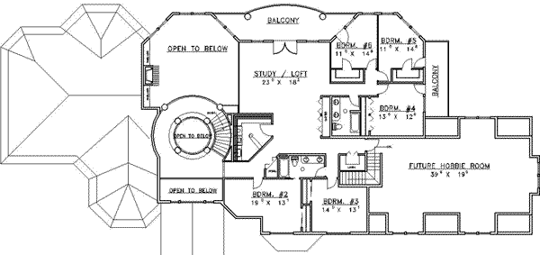 Home Plan - Traditional Floor Plan - Upper Floor Plan #117-228