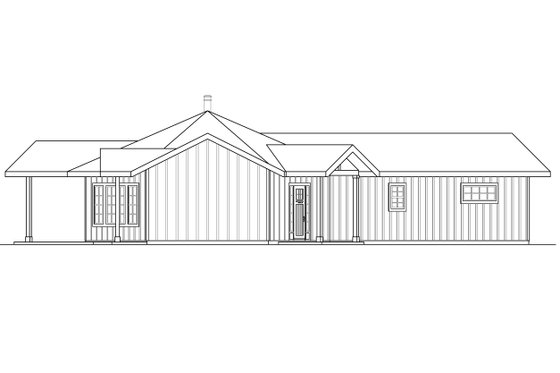 Exterior - Other Elevation for Ranch House Plan #124-980 - 2 bed, 2 bath
