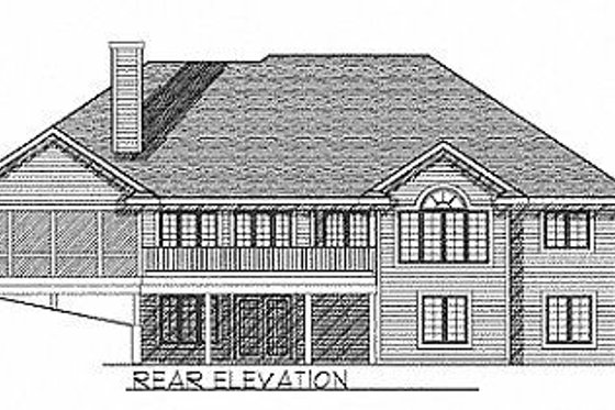 Exterior - Rear Elevation for Traditional House Plan #70-301 - 3 bed, 2.5 bath