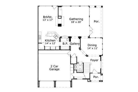 Floor Plan - Main Floor for European House Plan #411-727 - 3 bed, 2.5 bath