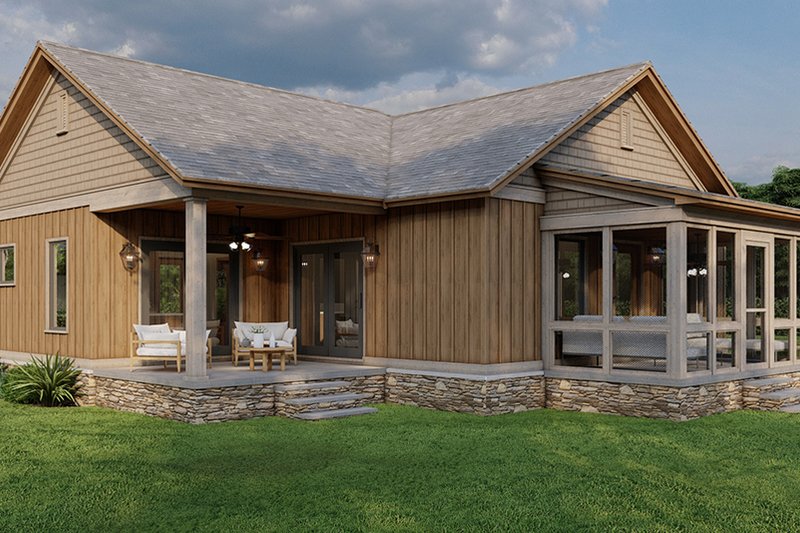 Architectural House Design - Exterior - Front Elevation 4 for Cabin House Plan #923-323 - 2 bed, 1.5 bath