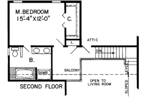 Floor Plan - Upper Floor for Traditional House Plan #312-120 - 3 bed, 3 bath