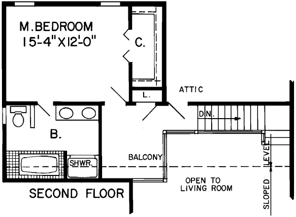 Traditional Floor Plan - Upper Floor Plan #312-120
