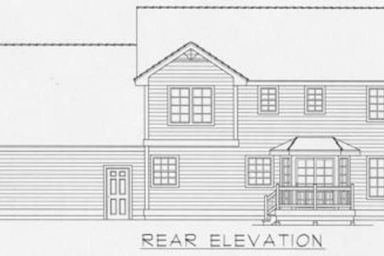 Exterior - Rear Elevation for Traditional House Plan #112-122 - 3 bed, 2.5 bath