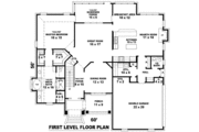 European Style House Plan - 4 Beds 3.5 Baths 2971 Sq/Ft Plan #81-1009 