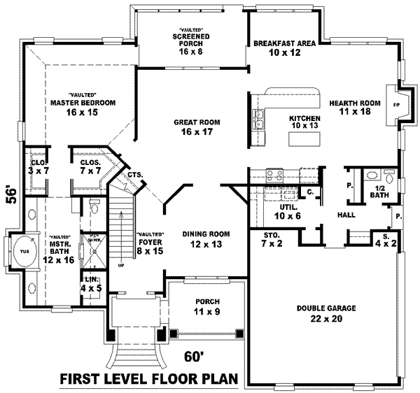European Floor Plan - Main Floor Plan #81-1009