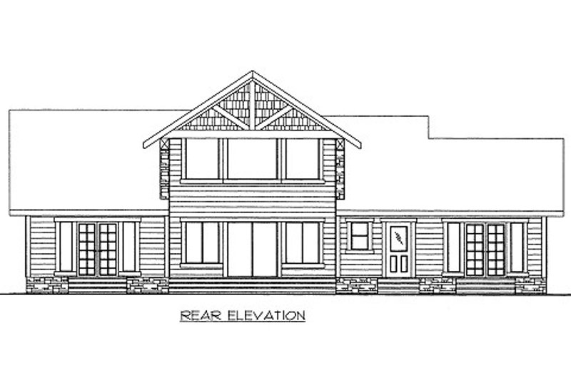 Architectural House Design - Exterior - Rear Elevation for Bungalow House Plan #117-676 - 2 bed, 2 bath