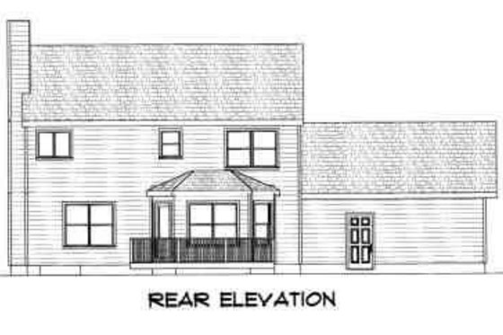 Exterior - Rear Elevation for Colonial House Plan #75-110 - 3 bed, 2.5 bath