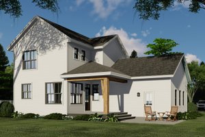 Exterior - Rear Elevation for Farmhouse House Plan #51-1188 - 3 bed, 2.5 bath