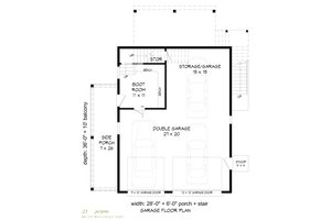 Floor Plan - Main Floor for Traditional House Plan #932-963 - 1 bed, 1 bath