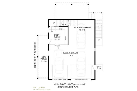 Floor Plan - Main Floor for Traditional House Plan #932-963 - 1 bed, 1 bath